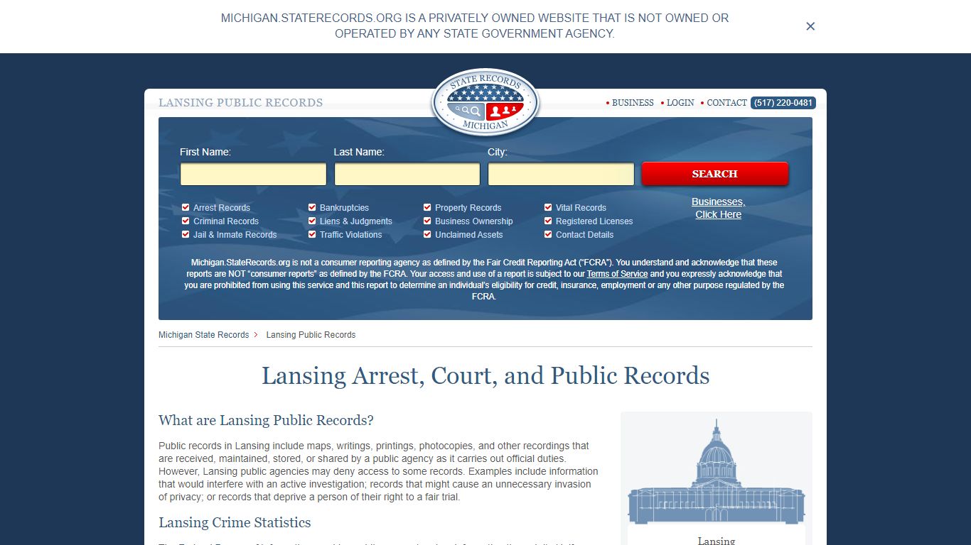 Lansing Arrest and Public Records | Michigan.StateRecords.org